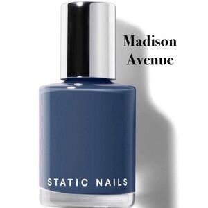 Static Nails Liquid Glass Nail Lacquer Full Coverage 12ml .4oz MADISON AVE blue